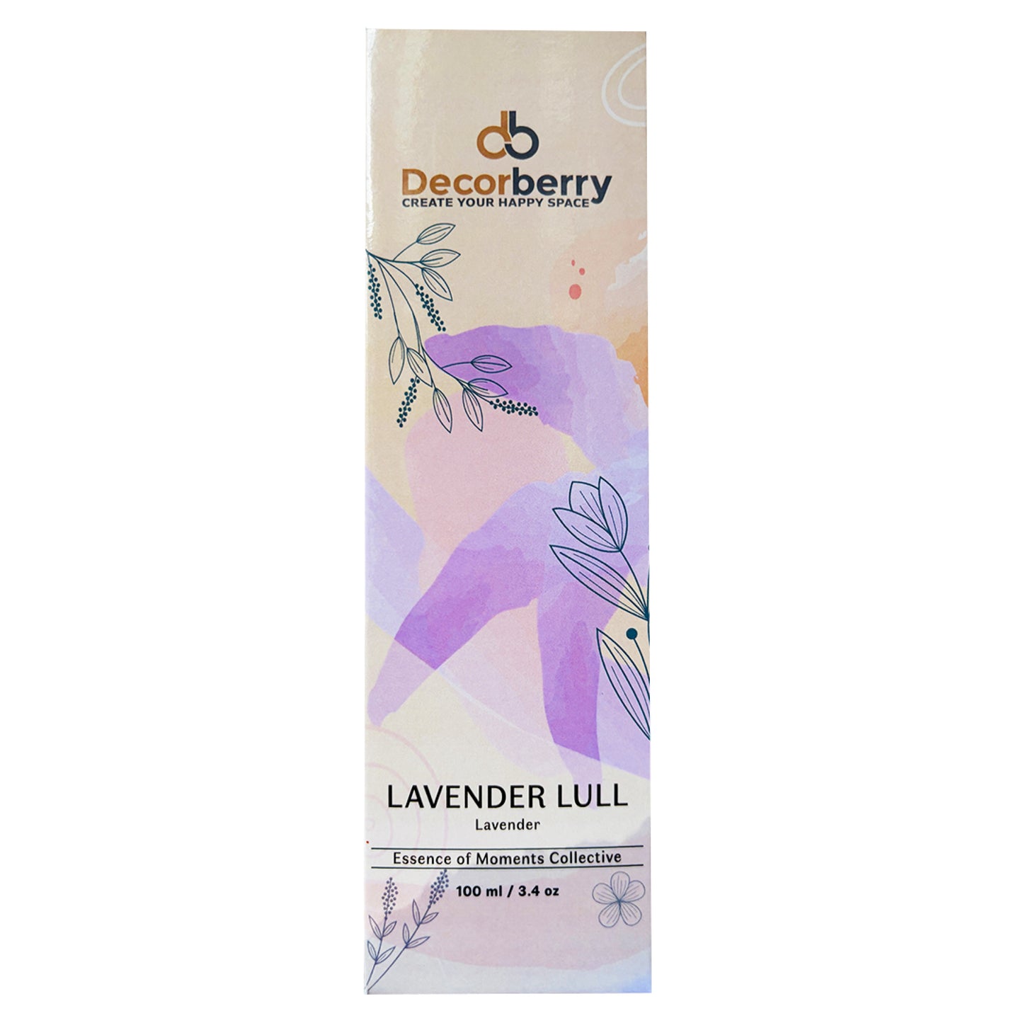 Lavender Reed Diffuser | 100ml Long-Lasting Aromatherapy with 8 Sticks | Decorative Silver Bottle for Home & Bedroom Fragrance
