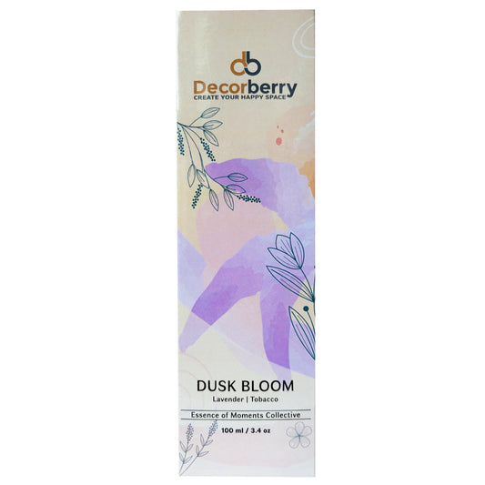 Lavender + Tobacco Reed Diffuser | 100ml Long-Lasting Aromatherapy with 8 Sticks | Decorative Silver Bottle for Home & Bedroom Fragrance