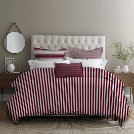 300TC Cotton Coffee and White broad stripes