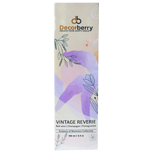 Red wine + Champagne + Pomegranate Reed Diffuser | 100ml Long-Lasting Aromatherapy with 8 Sticks | Decorative Silver Bottle for Home & Bedroom Fragrance